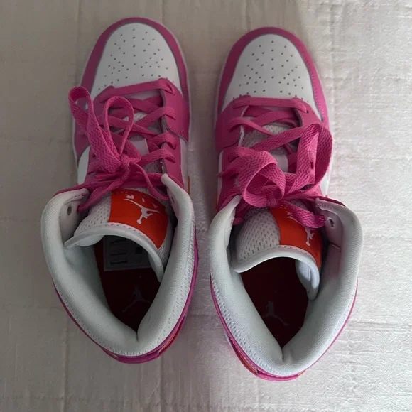 Nike Air Jordan 1 Mid Pinksicle Safety Orange Pink DX3240-681 size us 6.5 - Picture 8 of 9
